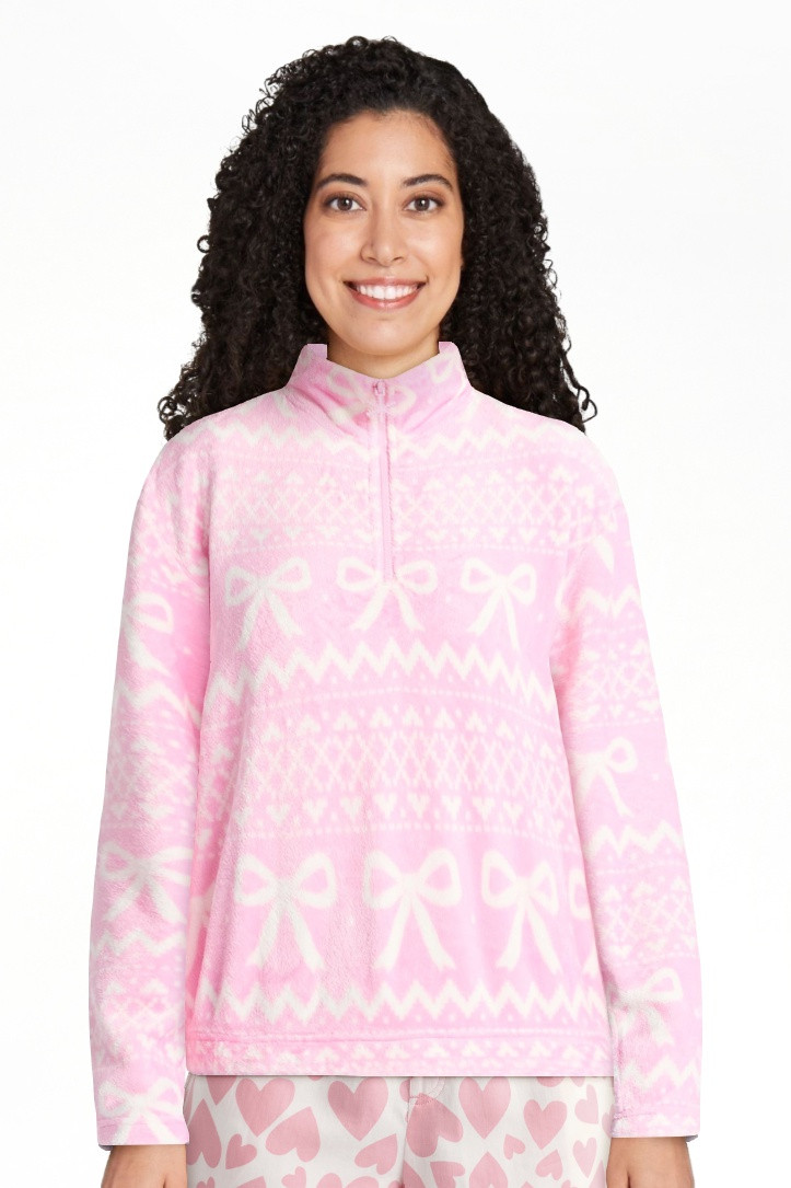 No Boundaries Top de Felpa con Cuello Falso y Manga Larga con Zíper de 1/4 para Mujer | Walmart (US)