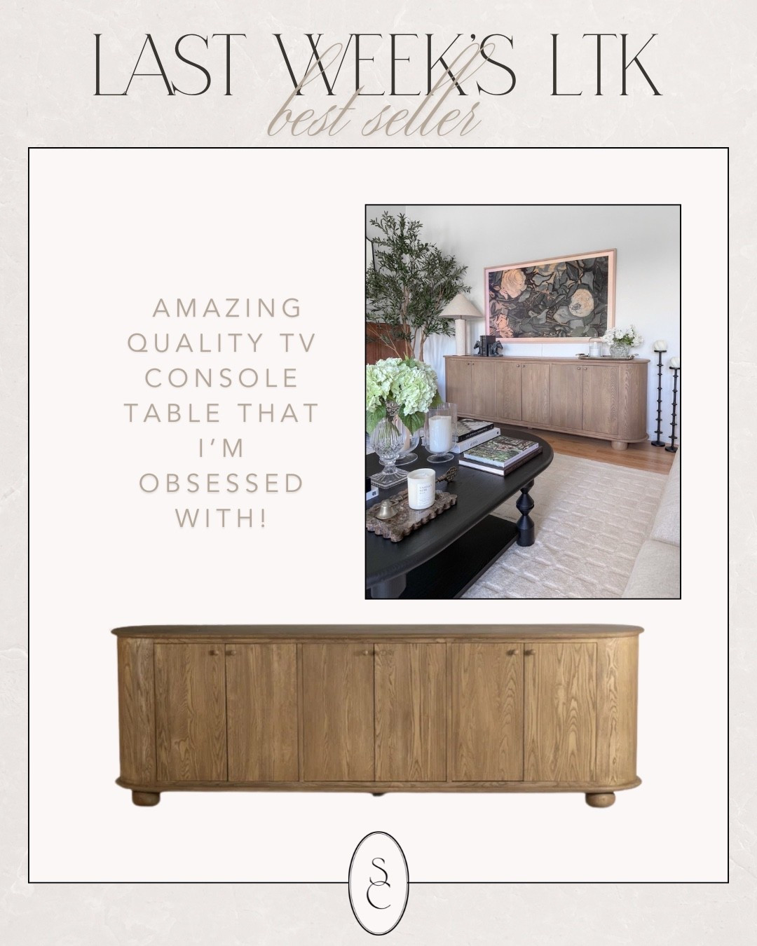 LTK best seller last week! I’m still in love  with this tv console table in my living space! 10/10! 🤌✨

Console table, ltk best seller, ltk, tv stand, living room, furniture, lulu and Georgia 

#LTKHome #LTKSeasonal #LTKStyleTip