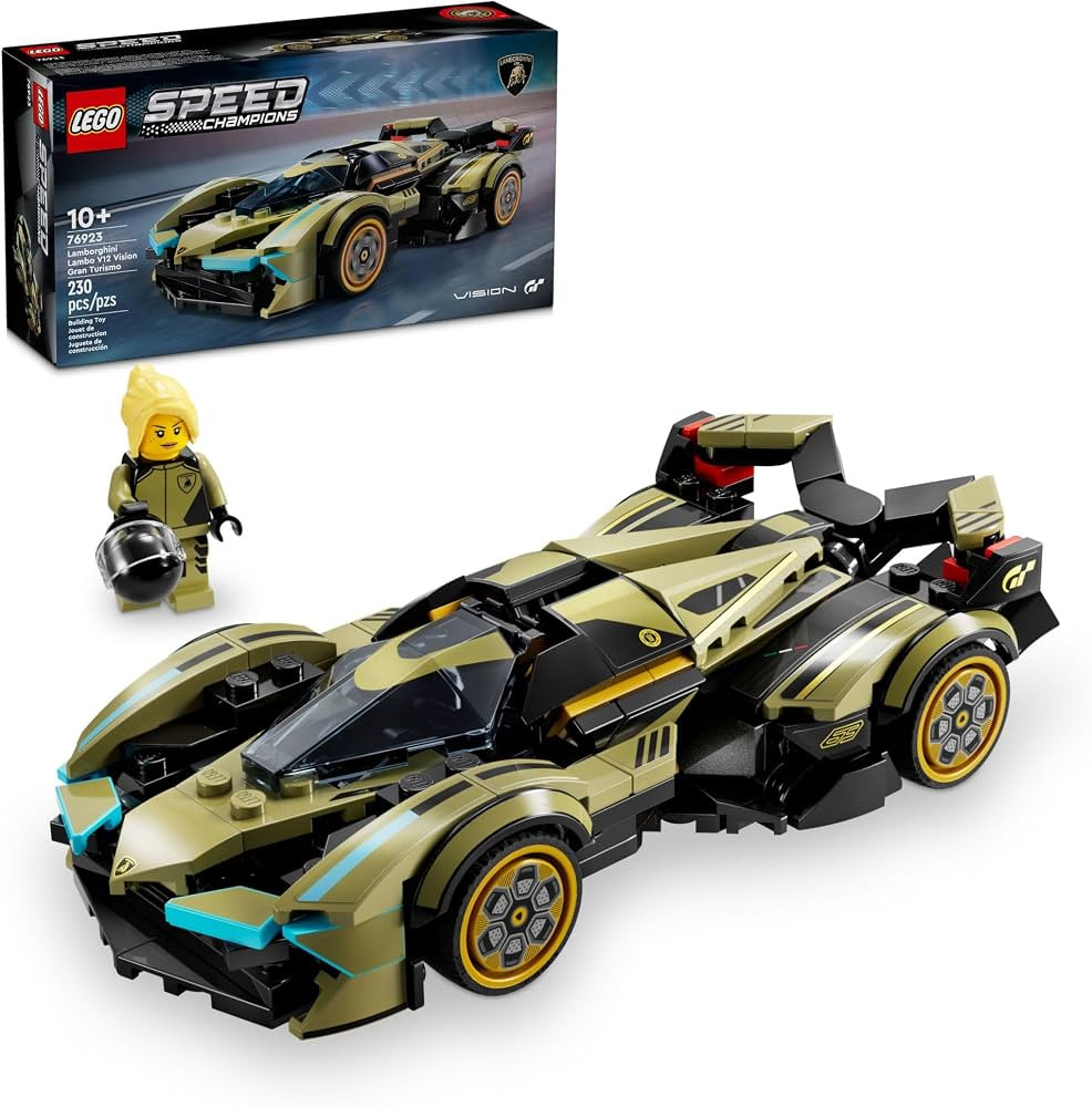 LEGO Speed Champions Lamborghini Lambo V12 Vision GT Super Car, Formula 1 Vehicle Toy, Driving Pl... | Amazon (US)