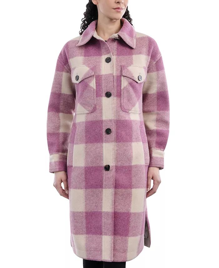 BCBGeneration Women's Buffalo Plaid Shacket Coat & Reviews - Coats & Jackets - Women - Macy's | Macys (US)