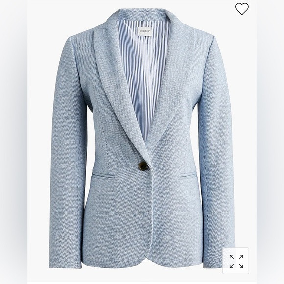 J. Crew. Herringbone one-button Holland Blue Blazer. Size 10. 
Item BO492 | Poshmark