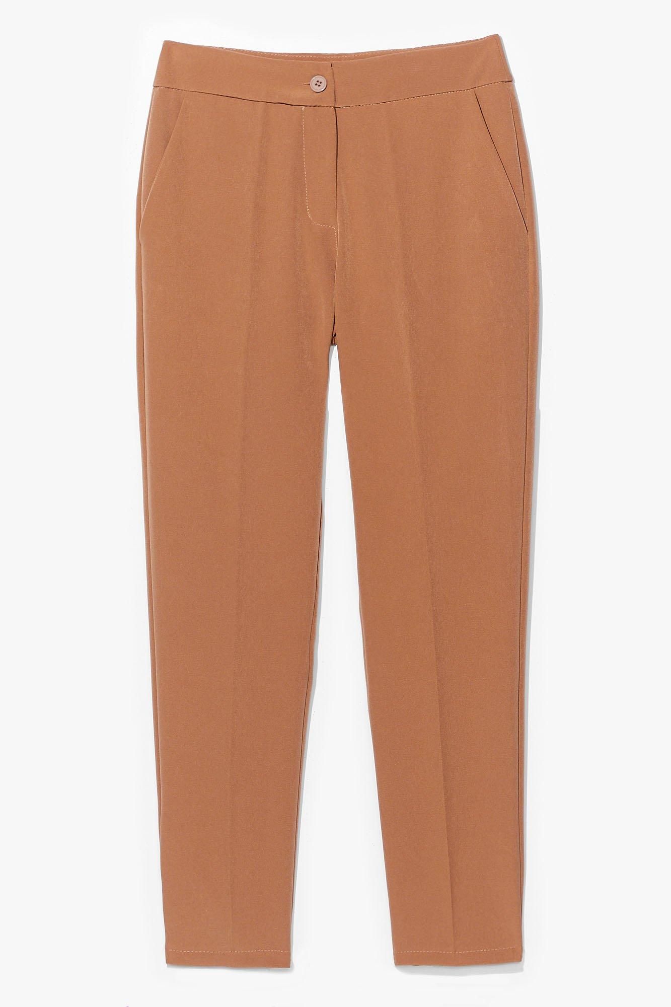 Womens Let's Talk Business High-Waisted Tapered Pants - Camel | NastyGal (US & CA)