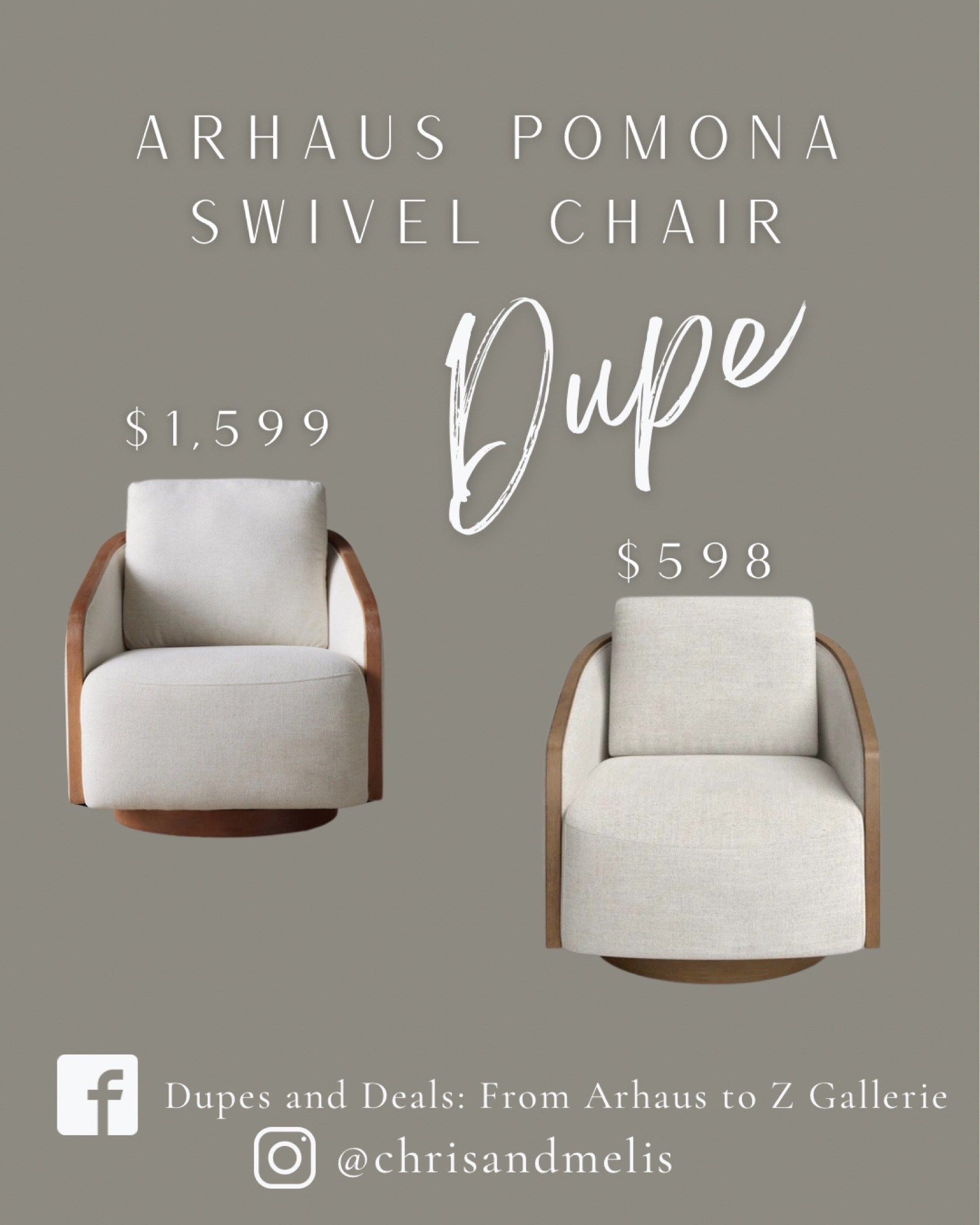The Arhaus Pomona Swivel Chair dupe is on sale for under $600!

accent chairs, living room furniture, living room seating, interior design, home decor
 

#LTKhome #LTKsalealert