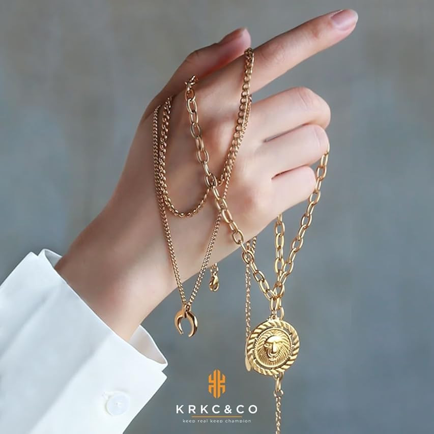 PAVOI 14K Gold Plated Engraved Coin Pendant | Byzantine Coin Necklace | Bohemian Necklace | Amazon (US)