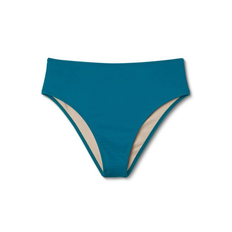 Women's High Waist Extra High Leg Extra Cheeky Bikini Bottom - Shade & Shore™ Teal Green | Target
