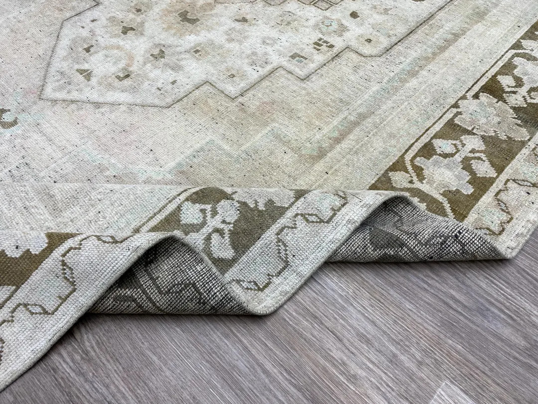 5x10 Beige Brown Turkişh Rug, 5x10 Hand-knotted Vintage Rug, Large Area Rug, Boho, Neutral Ousha... | Etsy (US)