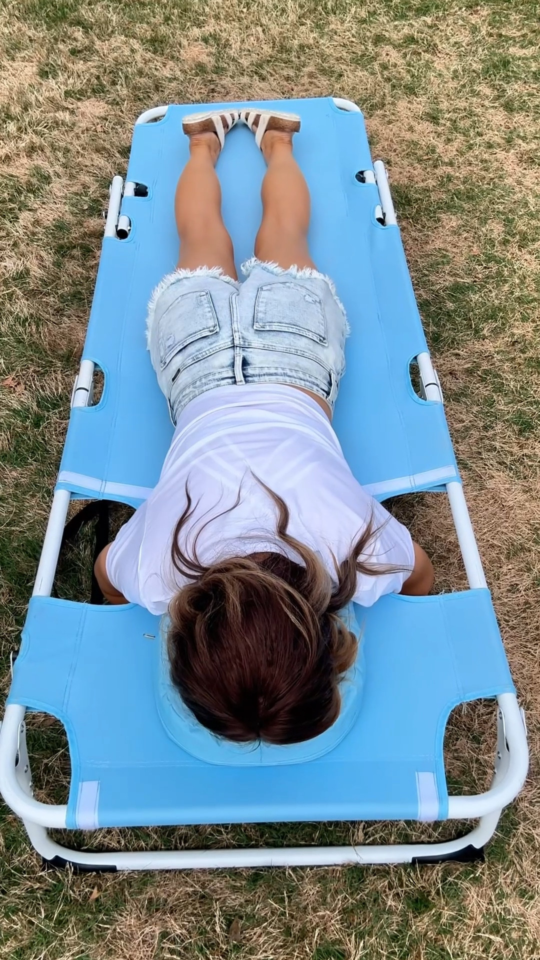 This face-hole tanning chair completely changes the way you relax outdoors. Instead of twisting your neck or shifting constantly, you can comfortably lay face-down with full support while reading, scrolling, or just enjoying the sun.

It features multiple reclining positions, converts into a full cot, includes side storage pockets for your phone and essentials, and folds up easily with a carry handle so you can take it anywhere—from the beach to the backyard.

• #summerrelaxation
• #beachlife
• #outdoorliving
• #pooldays
• #comfortupgrade
