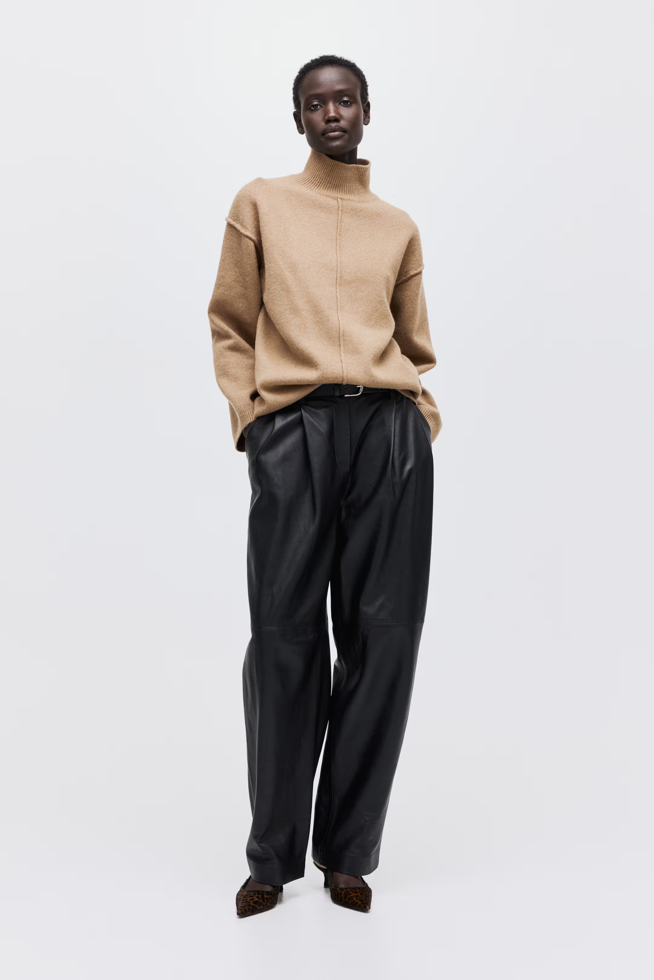 Seam-Detail Mock Turtleneck Sweater | H&M (US + CA)