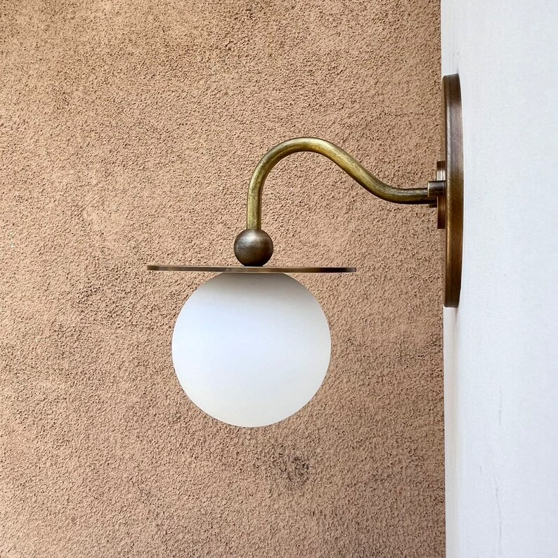 Classical Handmade Vintage Wall Sconcemid Century Aged Brasssolid Brass Wall Sconce Light - Etsy | Etsy (US)