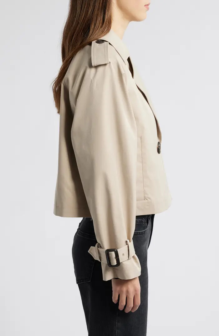 Double Breasted Crop Trench Coat | Nordstrom
