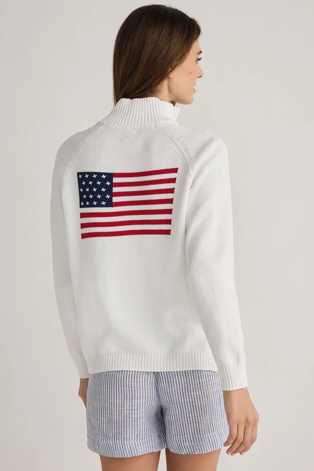 Pink Pineapple 1/2 Zip Flag/Heart Boxy Sweater | Social Threads
