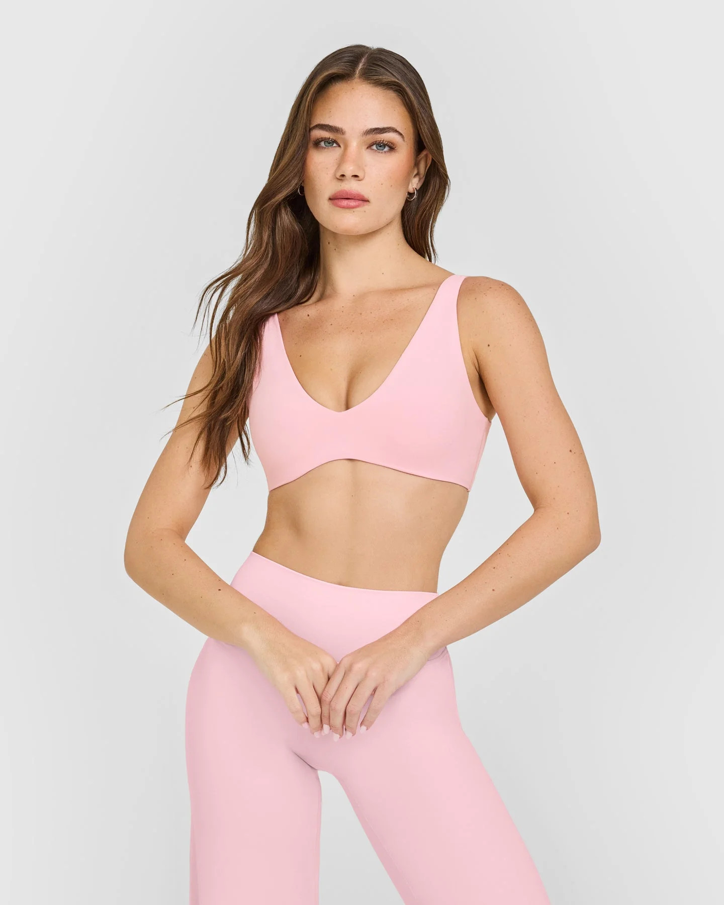 SoftMotion™ Scoop Back Bralette with White Logo 
 Cherry Blossom Pink | Oner Active (UK / US)