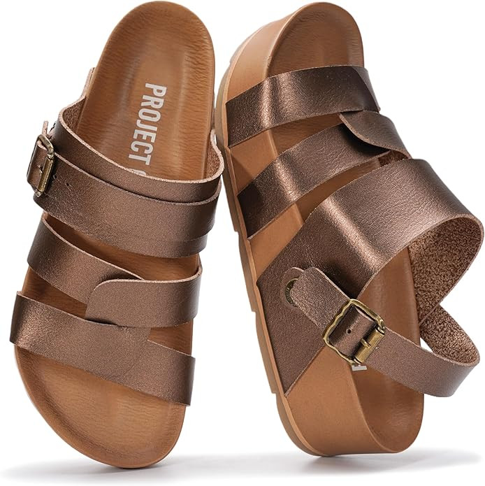 Project Cloud Platform Sandals Women – Strappy Wedges with Comfortable Plush & Soft Insole – ... | Amazon (US)