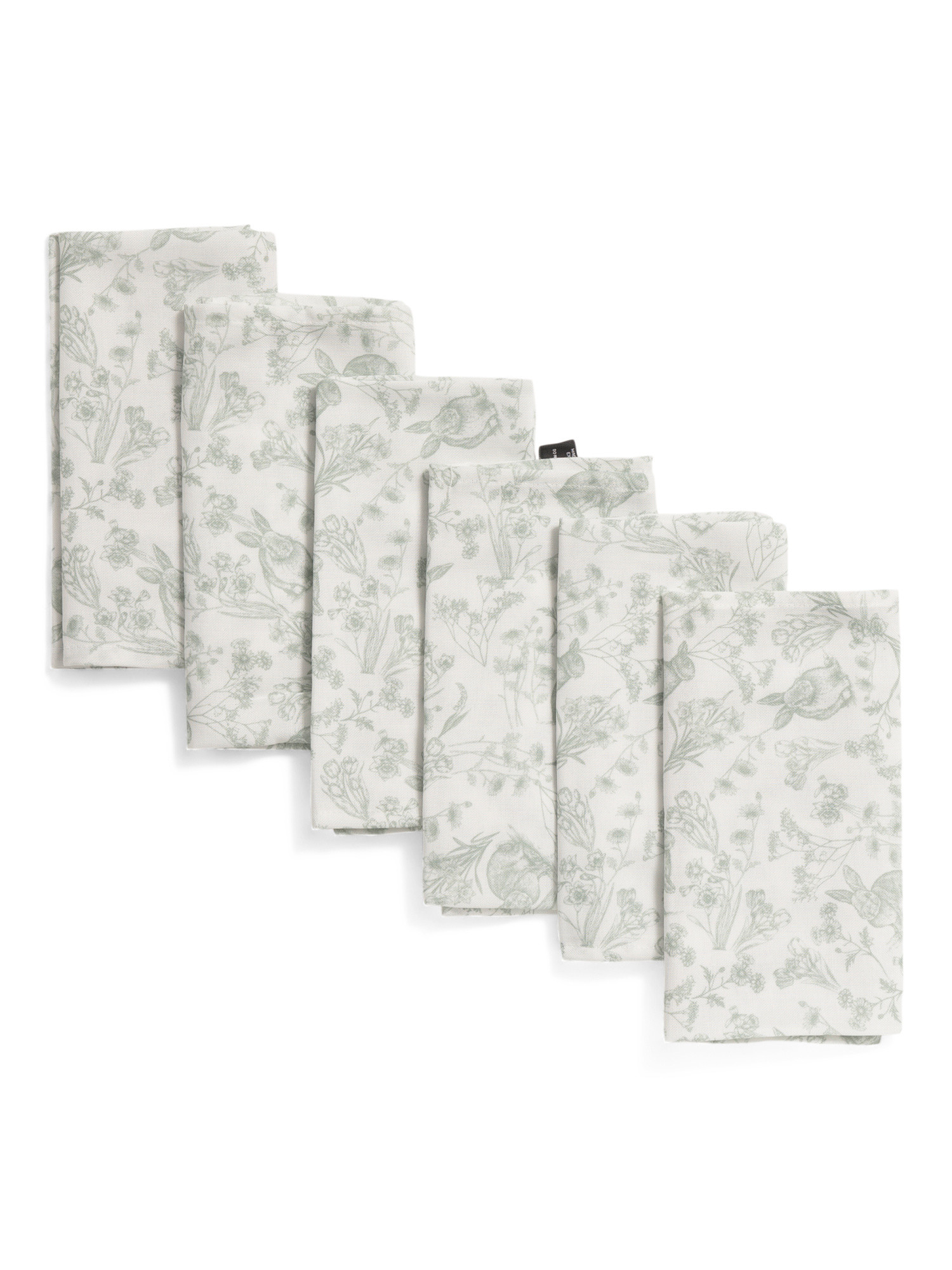 Set Of 6 Bunny Floral Napkins | TJ Maxx