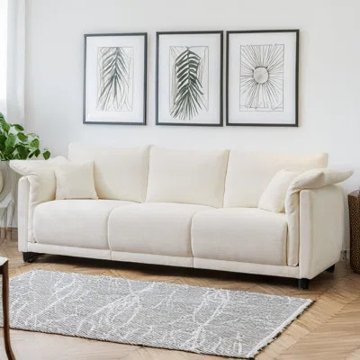 Linen Sofa Cozy Upholstered Sofa Modern Sofa With Seat | Wayfair North America