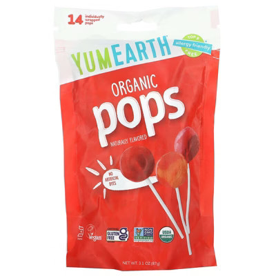 YumEarth, Organic Pops, Assorted, 14 Individually Wrapped Pops, 3.1 oz | Target
