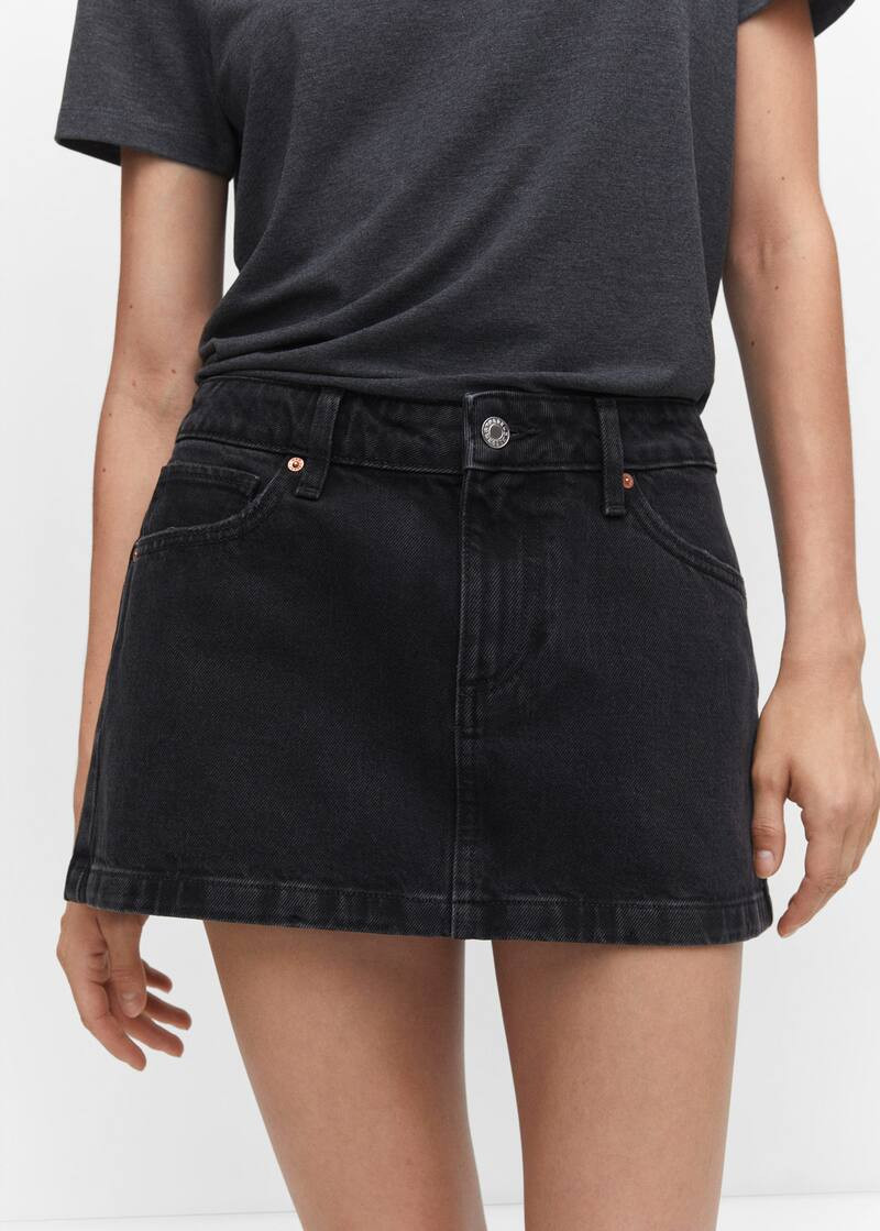 Low rise denim mini skirt -  Women | Mango USA | MANGO (US)