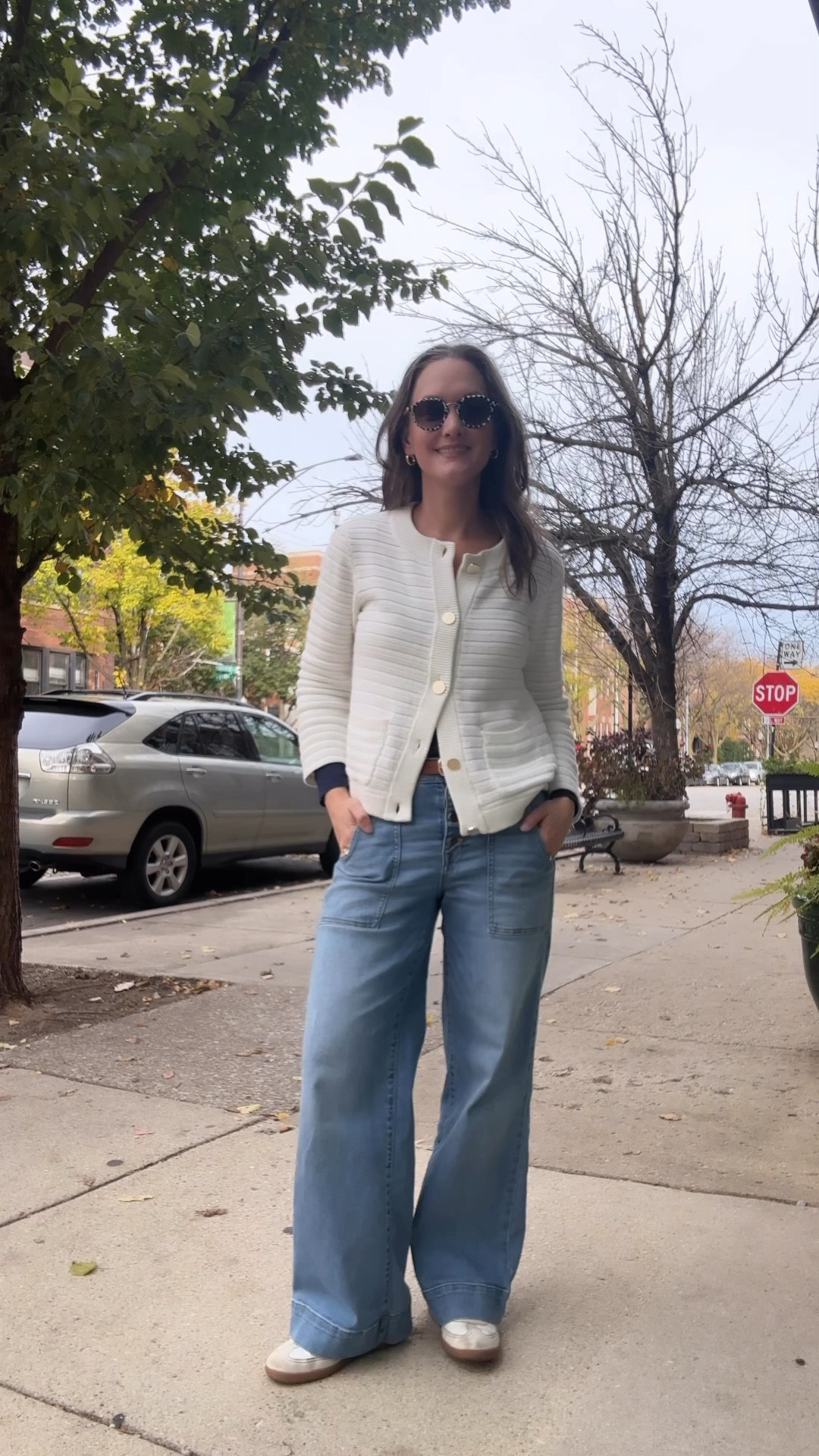 My week as a romcom: Friday’s outfit was peak “effortlessly cool mom on the go,” perfect for traveling with a toddler and still looking pulled together. She chose wide-legged jeans and layered a classic white long-sleeve t-shirt under a cozy gray waffle henley, her go-to new sneakers ready for everything from airport sprints to backyard leaf piles. Her gold hoops and necklace gave the look a bit of polish because, even on travel days, she stayed true to her style. After arriving at her family’s house, there was just enough time to drop the bags, bundle up, and head to the local high school football game—where small-town nostalgia and a crisp autumn night felt like the perfect kickoff to the holiday season.

#LTKWorkwear #LTKStyleTip #LTKSeasonal