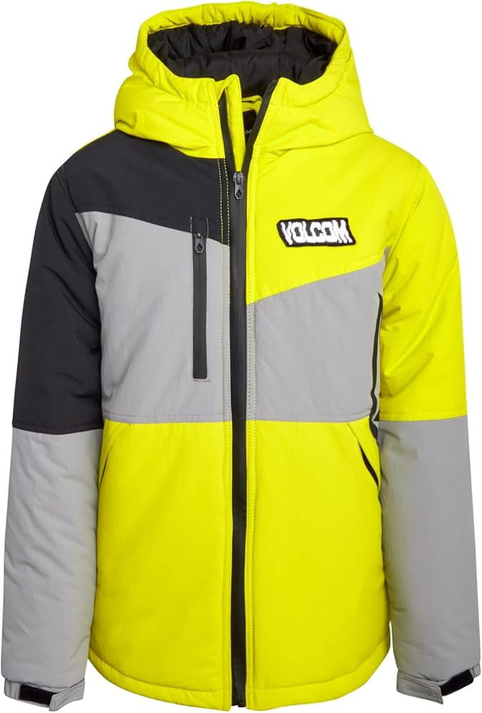 Volcom Boys' Ski Jacket - Full Zip Up Hooded Parka Boys Winter Jacket - Color-Blocked Heated Jack... | Amazon (US)