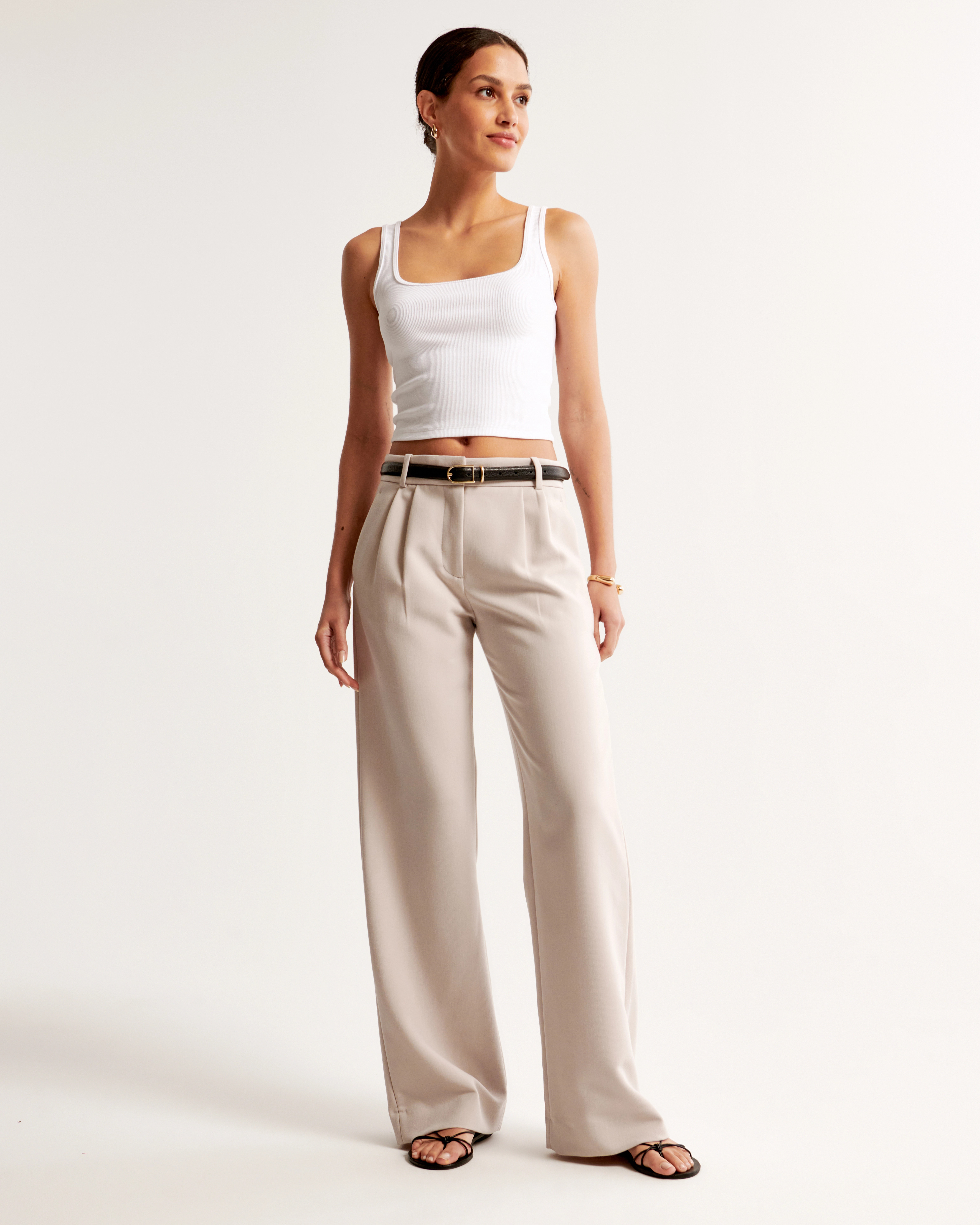 A&F Sloane Low Rise Tailored Wide Leg Pant | Abercrombie & Fitch (US)