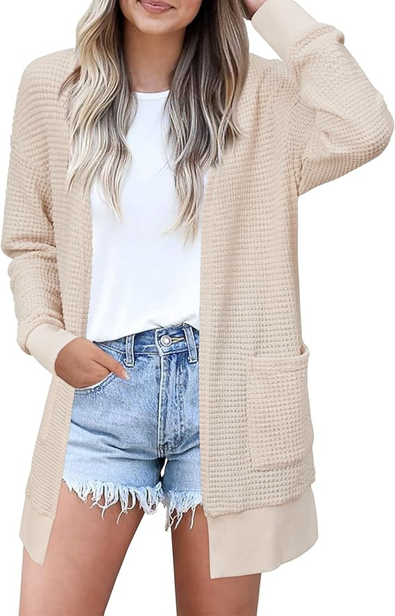STYLEWORD Women's Fashion Cardigan Sweater Lightweight Open Front Long Casual Beach Kimonos Outfi... | Amazon (US)