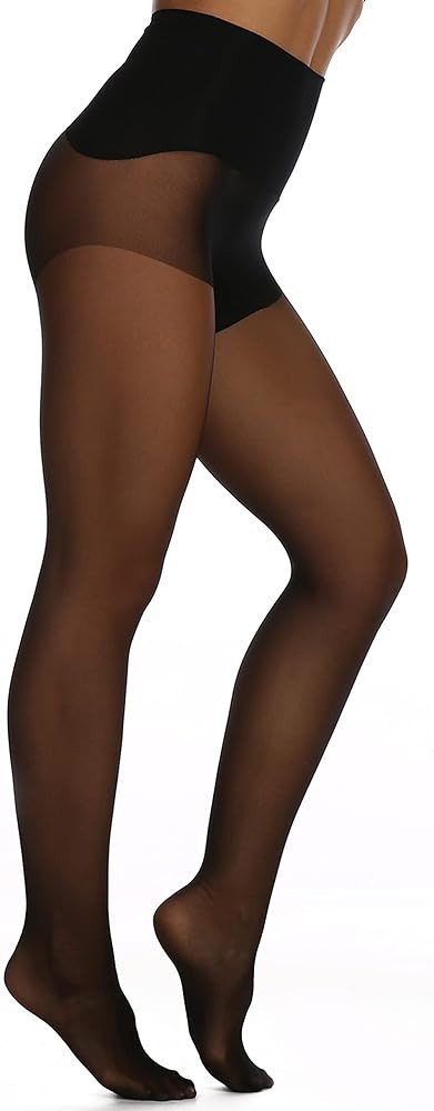 EVERSWE Women's Seamless Control Top Tights 15D, No Seam Pantyhose, Ladder Resist Sheer Tights | Amazon (US)