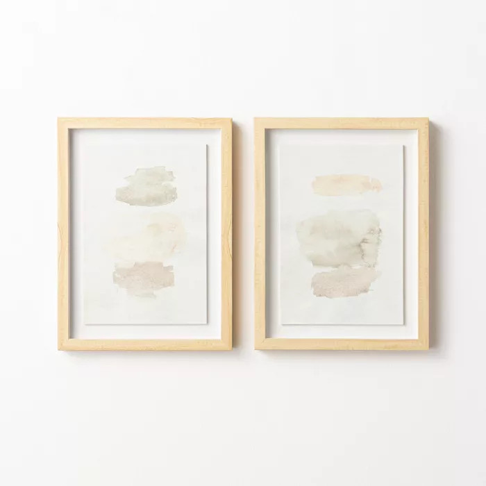 (Set of 2) 12" x 16" Watercolor Abstract Framed Wall Arts - Threshold™ designed with Studio McG... | Target