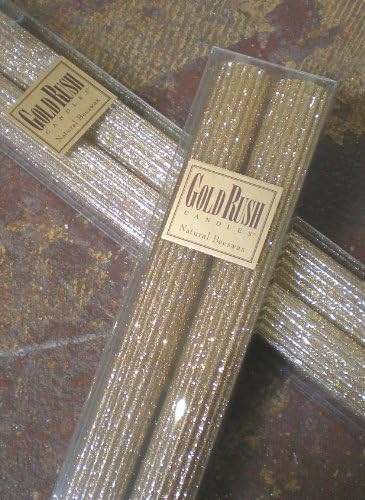8 Inch Natural Beeswax Glitter Candles, Fools Gold Color, Boxed Set of 2(One Pair, Two Candles To... | Amazon (US)