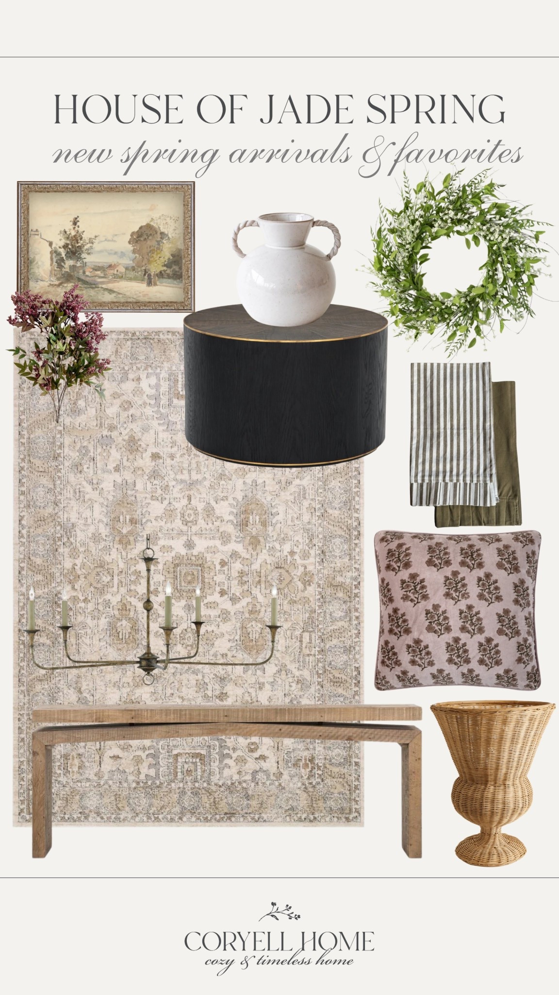 House of Jade Home spring finds and favorites! I love this console table, coffee table, and this pretty wreath! 😍

@houseofjadeinteriors 

#LTKHome #LTKSeasonal