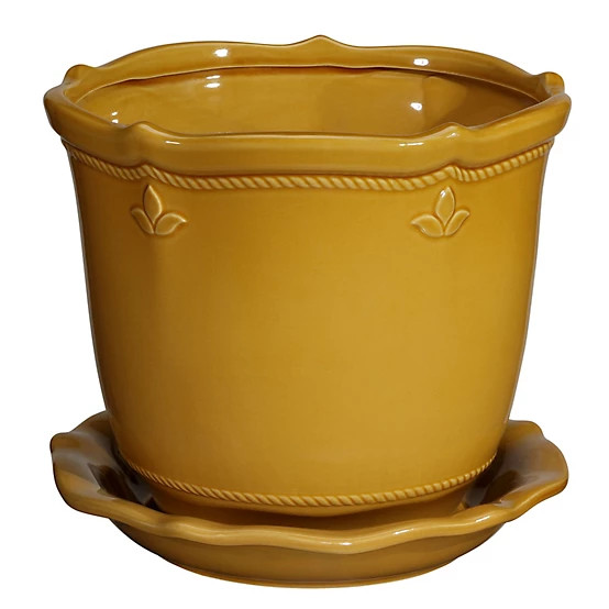Red Shed  14.5 lb. Ceramic Planter, Yellow | Tractor Supply