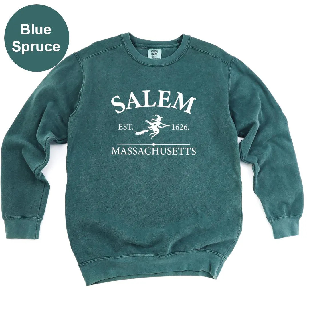 Comfort Colors Salem Massachusetts Sweatshirt, Salem Witch Sweatshirt, Halloween Sweatshirt, Hocu... | Etsy (US)