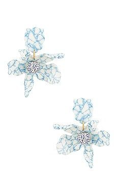 Lele Sadoughi Small Crystal Lily Earrings in Blue Marble from Revolve.com | Revolve Clothing (Global)