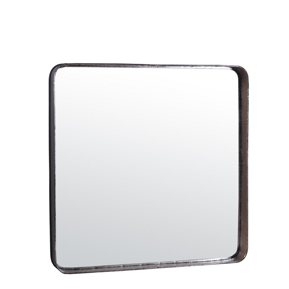 Carbon Loft Silver Round Edge Metal Mirror | Bed Bath & Beyond