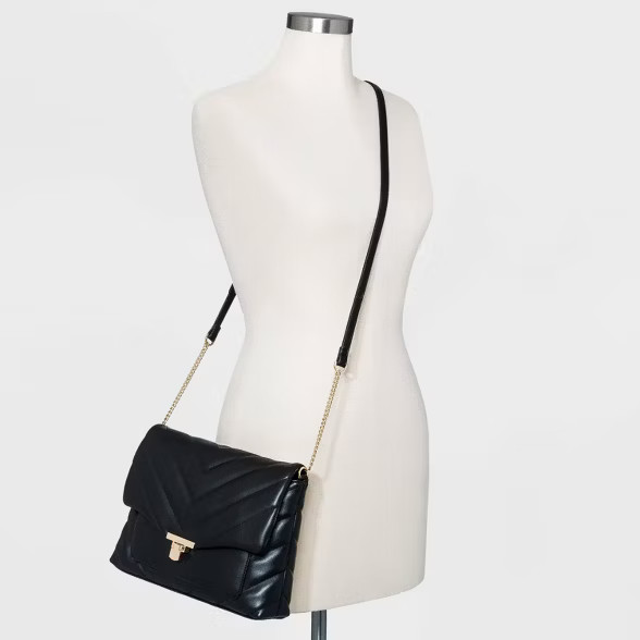 Metal Clasp Closure Boxy Large Crossbody Bag - A New Day™ | Target