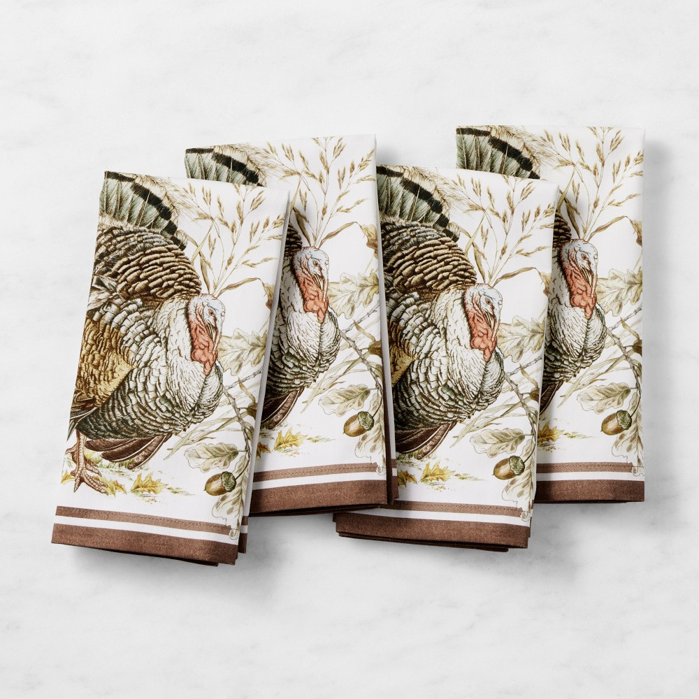 Plymouth Turkey Napkins, Set of 4 | Williams-Sonoma CA