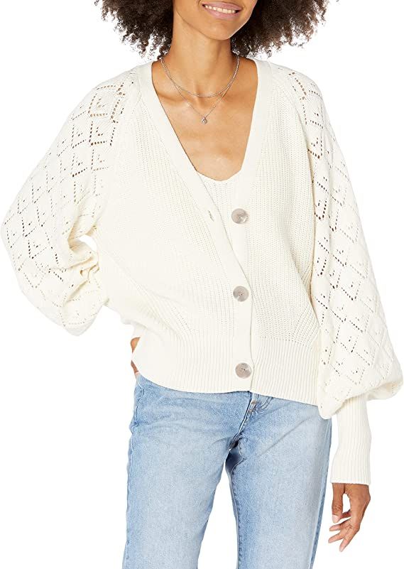 The Drop Women's Divya Pointelle Full Sleeve Cardigan Sweater | Amazon (US)