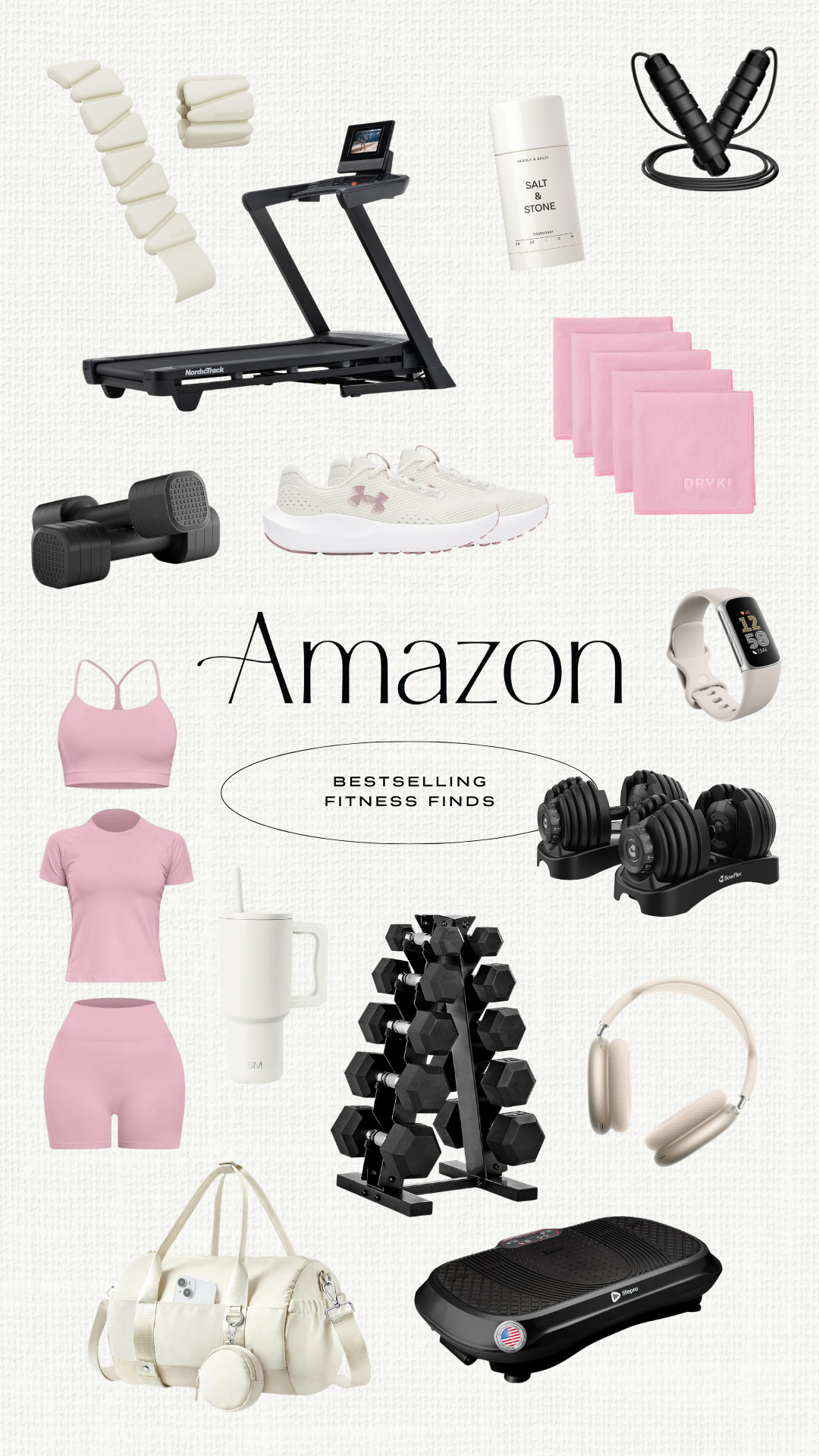 Bestselling fitness finds on Amazon! Exercise and workout equipment, treadmills, weights and vibration plates. Gym towels and activewear. Pilates outfits and ankle weights. Clean deoderant. Gym bags and totes. Fitness watches and headphones. Feminine sneakers.

#LTKfitnessgoals #LTKActive #LTKPetite