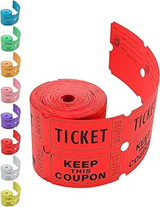 200 Tacticai Red Raffle Tickets (8 Colors Available), Double Roll, 2" x 2" Ticket for Events, Ent... | Amazon (US)