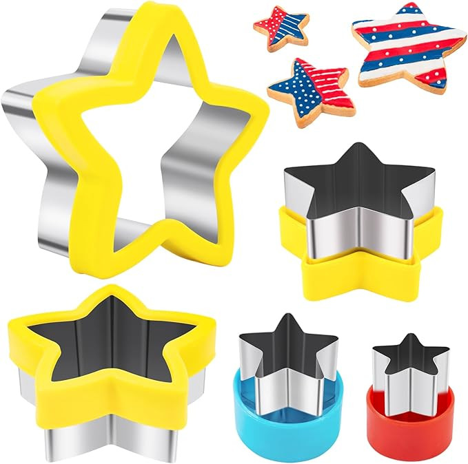 Nifogo Star Cookie Cutters 5 Pcs, Mini Small Large Sizes Stainless Steel Sandwich Cutter, Vegetab... | Amazon (US)