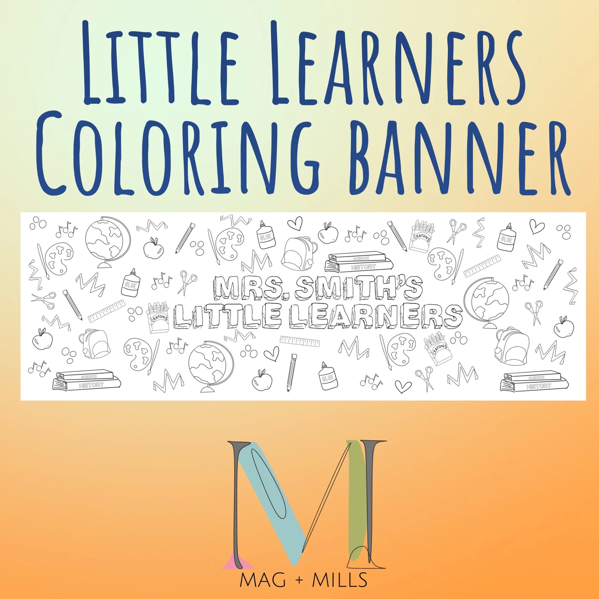 Custom Little Learners Coloring Banner | Mag & Mills