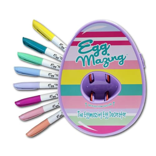 Eggmazing Egg Decorator Kit - Easter Egg Decorating Spinner with 8 Colorful Quick Drying Non Toxic Markers (Purple) - Arts and Crafts Set for Ages 3 and Up | Amazon (US)