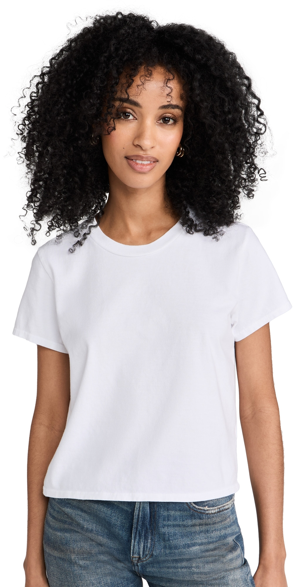 perfectwhitetee Springsteen Supima Cotton Baby Tee White L | Shopbop