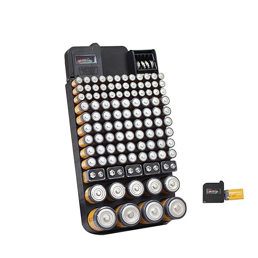 Bee Neat Battery Organizer and Storage Case with Tester - Battery Storage Box for Wall or Drawer ... | Amazon (US)