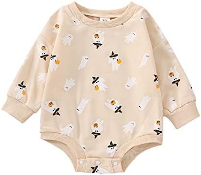 FYBITBO Halloween Baby Girl Boy Clothes Pumpkin Romper Sweatshirt Onesie Long Sleeve Bodysuit Top... | Amazon (US)