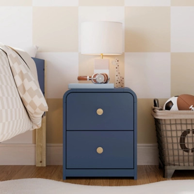 Storkcraft Next Santos 2 Drawer Nightstand, Midnight Blue | Ashley