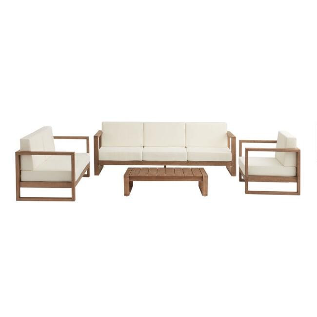 Light Brown Eucalyptus Segovia Outdoor Furniture Collection | World Market