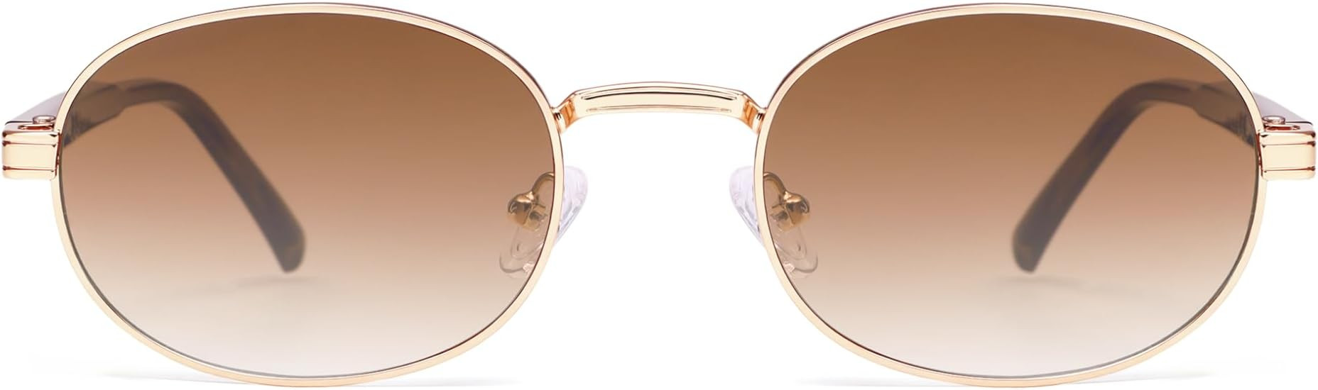 Small Retro Oval Sunglasses Womens Mens, Vintage Trendy Metal Frame Sun Glasses AP3794 | Amazon (US)