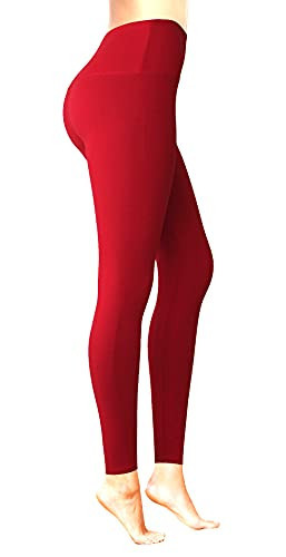 COMFY FOREVER Red Leggings for Women, Gym & Workout Leggings for Women | Leggings for Girls | Leggings Without Pockets | Compression Leggings Tummy Control | Athletic Leggings for Women (Regular) | Amazon (US)