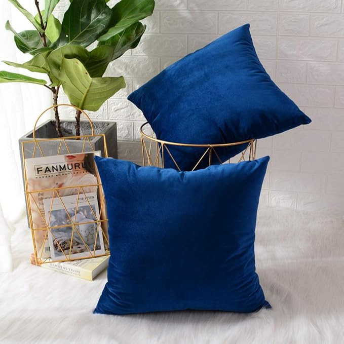 MERNETTE Pack of 2, Velvet Soft Decorative Square Throw Pillow Cover Cushion Covers Pillow case, ... | Amazon (US)