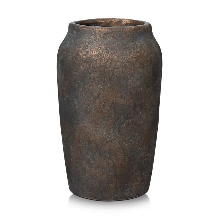9'' Terracotta Ceramic Vases Rustic Vintage ShabbyTextured Vases 4.33'' Wide Mouth Farmhouse Home... | Walmart (US)